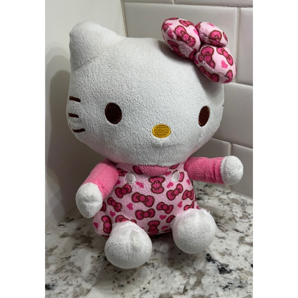 Sanrio Hello‎ Kitty Plush White Pink Bows Stuffed Animal Toy Japan Only